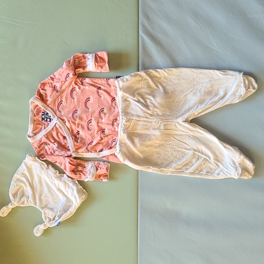 Kickee Pants 3-6mo Rainbows Set